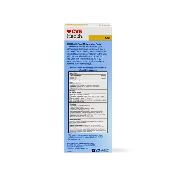 CVS AM Moisturizing Facial Lotion For Normal to Dry Skin SPF 30, 3 OZ