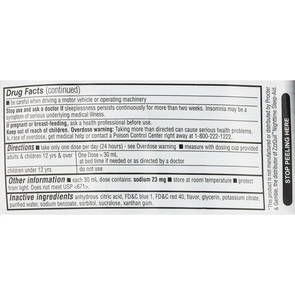 CVS Health Nighttime Sleep Aid Liquid, Berry