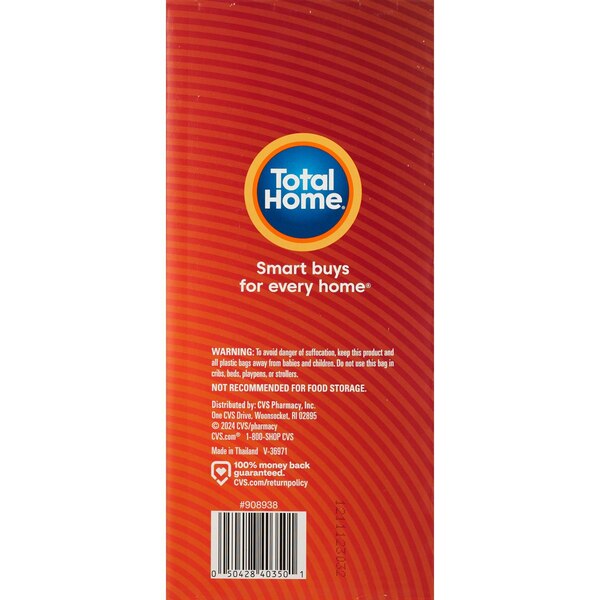 Total Home Large Trash Bags, Black, 25 ct