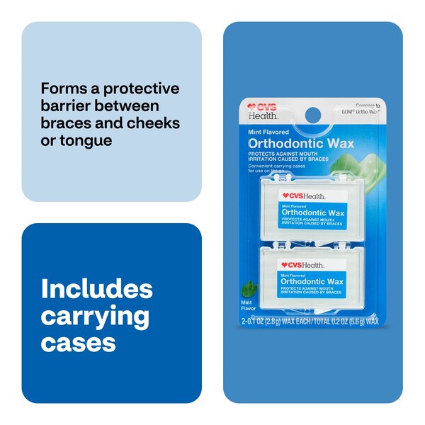 CVS Health Mint Flavored Orthodontic Wax, Mint