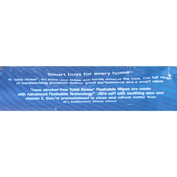 Total Home 3-Pack Flushable Moist Wipes Refill, 60 wipes per pack (180 total)