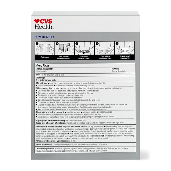 CVS Health Maximum Strength Lidocaine Pain-Relieving Patch, 6 CT
