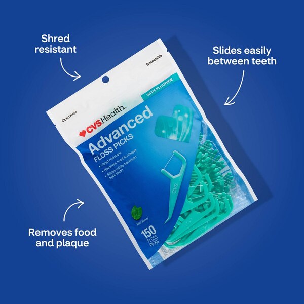 CVS Health Advanced Floss Picks, Mint