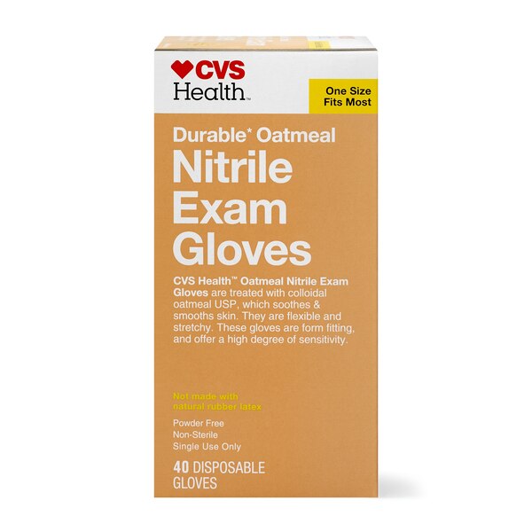 CVS Health Oatmeal Nitrile Exam Gloves, 40 CT