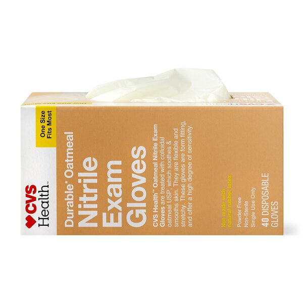 CVS Health Oatmeal Nitrile Exam Gloves, 40 CT