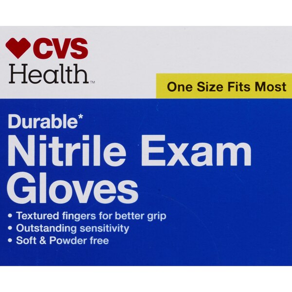 CVS Health Durable Nitrile Exam Gloves, One Size