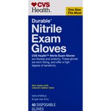 CVS Health Durable Nitrile Exam Gloves, One Size, thumbnail image