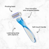 CVS Beauty Women's 4 Blade Disposable Razors, 3 CT, thumbnail image 5 of 7