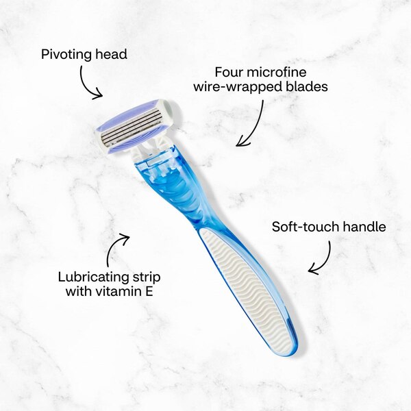 CVS Beauty Women's 4 Blade Disposable Razors, 3 CT