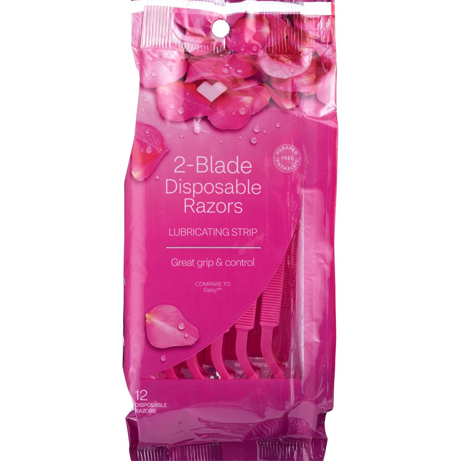 Beauty 360 - Rasuradora desechable de 2 hojas para mujer, rosada, 12 u.
