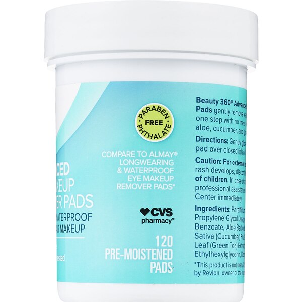 Beauty 360 Advanced Eye Makeup Remover Pads, 120CT
