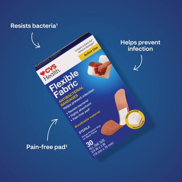 CVS Health Flexible Fabric Anti-Bacterial Bandages
