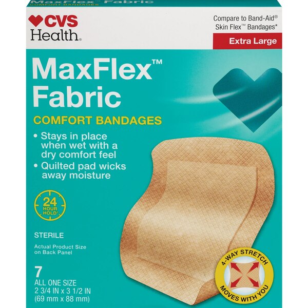 CVS Health MaxFlex Fabric Comfort Bandages, Extra Large