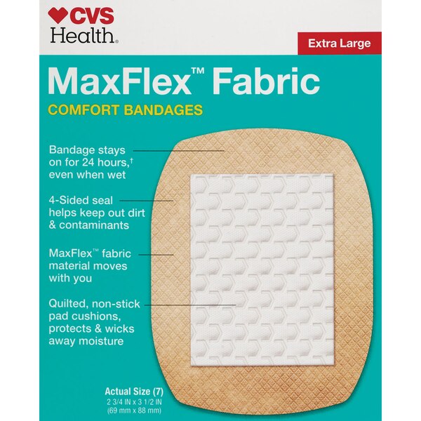 CVS Health MaxFlex Fabric Comfort Bandages, Extra Large