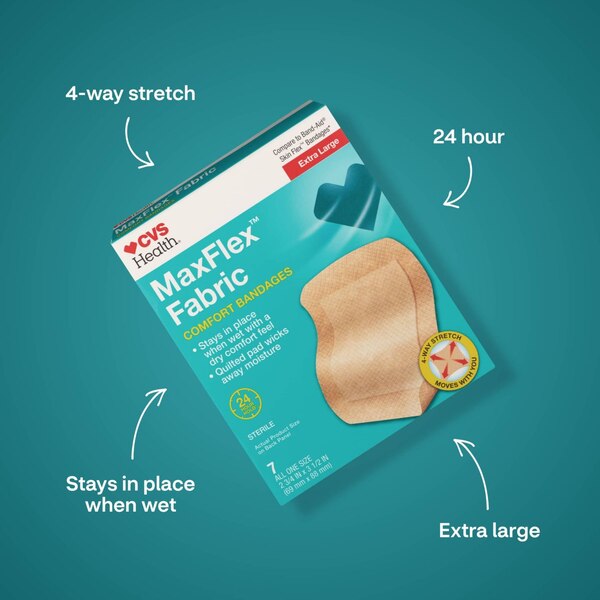 CVS Health MaxFlex Fabric Comfort Bandages, Extra Large