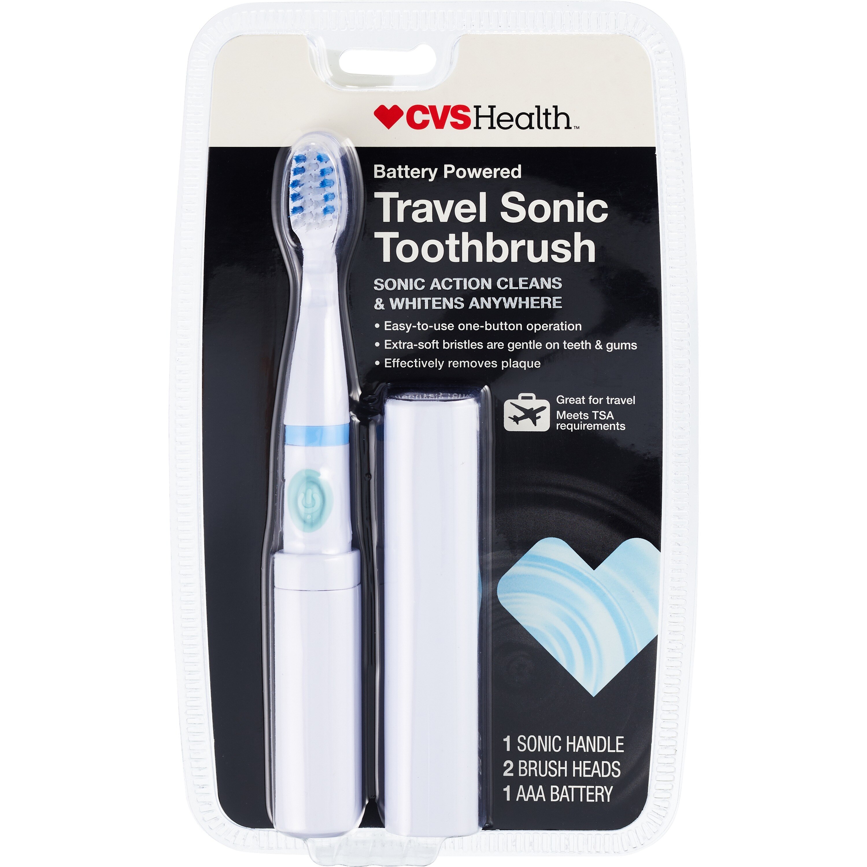 CVS Health - Cepillo dental sónico de viaje con batería