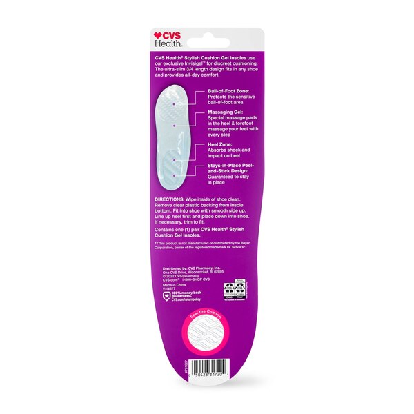 CVS Health Cushion Gel Insoles For Women