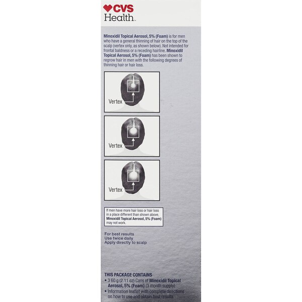 CVS Health Men's 5% Minoxidil Foam Treatment for Hair Regrowth, 3 Month Supply
