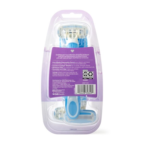 CVS Beauty Women's 5 Blade Disposable Razors, 3 CT