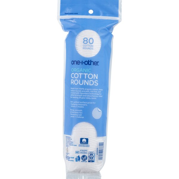 one+other Organic Cotton Rounds, 80 CT