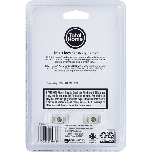 Total Home Led Automatic Night Light, 2 Pack