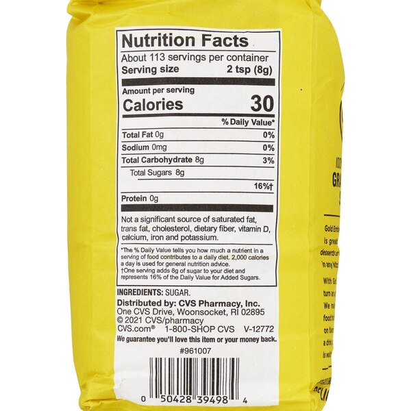 Gold Emblem Granulated Sugar, 100% Pure Cane, 2 lb