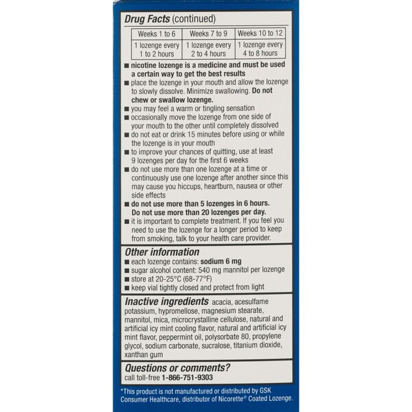 CVS Health Nicotine Lozenge 2mg, Coated Ice Mint, 20 CT
