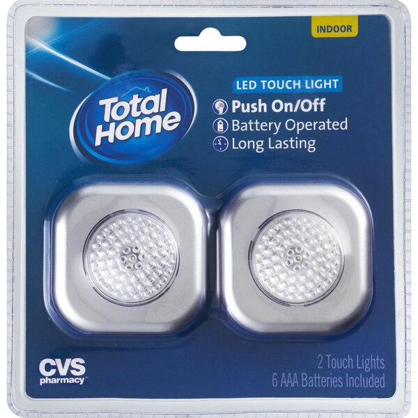 Total Home Indoor LED Touch Lights, 2 ct
