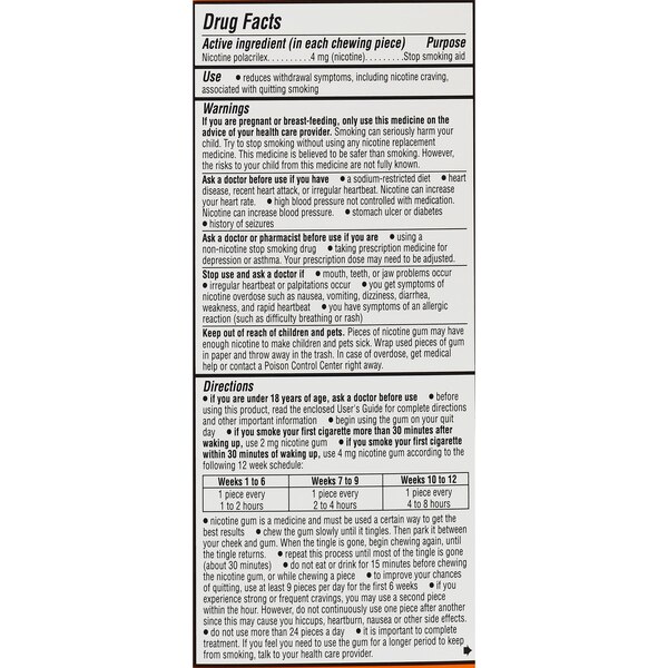 CVS Health Sugar Free Nicotine Gum, Fruit