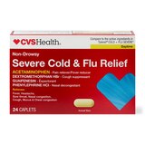 CVS Health Non Drowsy Sever Cold & Flu Relief Caplets, 24 CT, thumbnail image