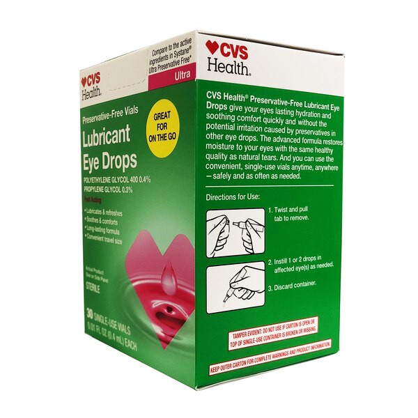 CVS Health Preservative Free Lubricant Drops, 30 CT