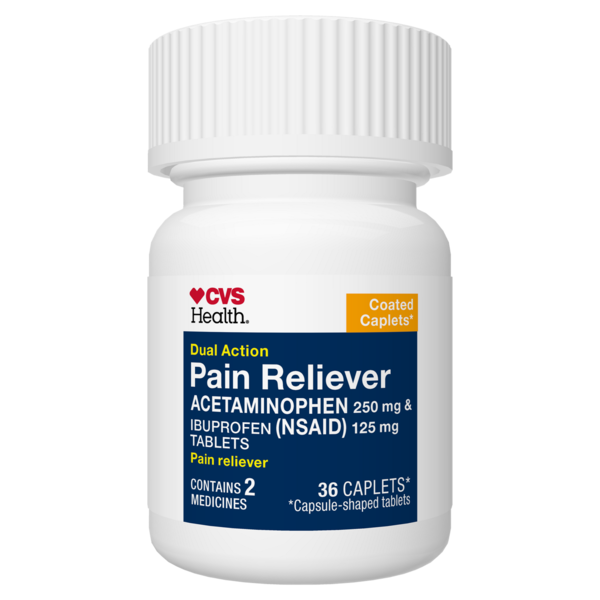 CVS Health Dual Action Pain Reliever, Acetaminophen and Ibuprofen Tablets, 36 CT 
