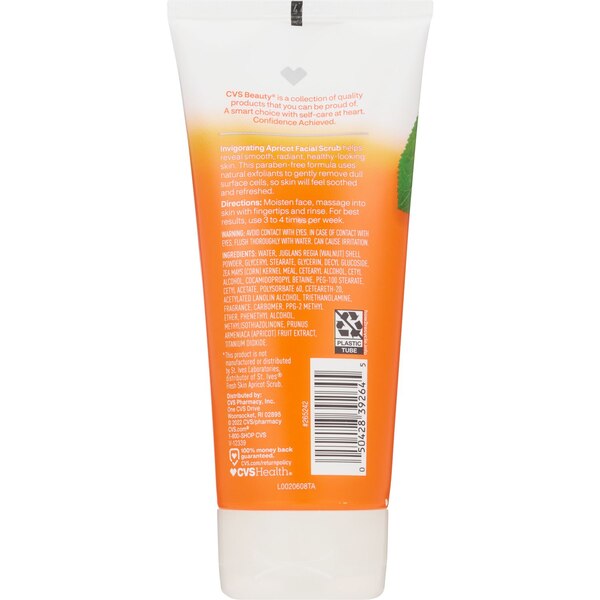 Beauty 360 Invigorating Apricot Facial Scrub, 6 OZ