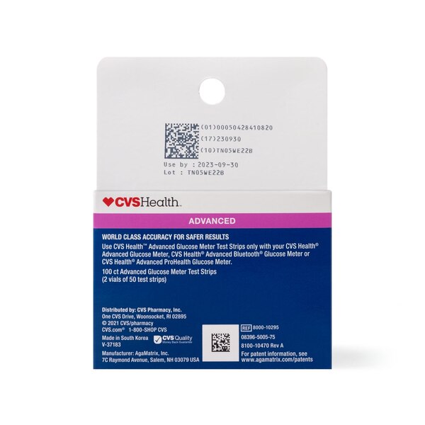 CVS Health Advanced Glucose Meter Test Strips
