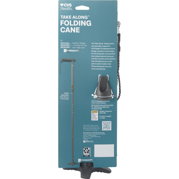 CVS Health Take Along Folding Cane by Michael Graves Design