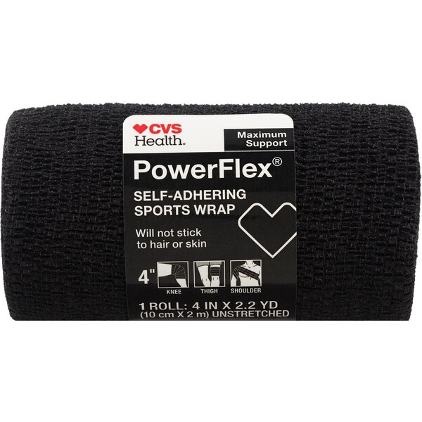 CVS Health Maximum Strength Self-Grip Athletic Tape, Black, 4in. x 70in.