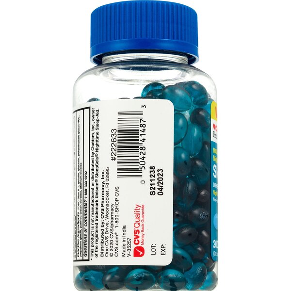 CVS Health Maximum Strength Nighttime Sleep Aid Diphenhydramine HCI 50 MG Softgels, 200 CT