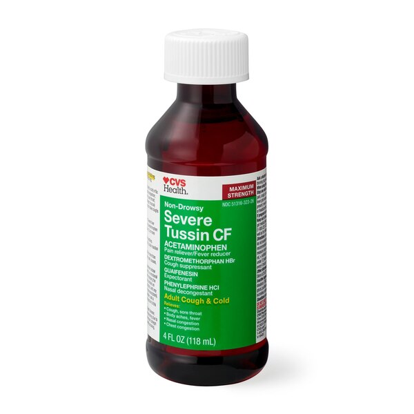 CVS Health Maximum Strength Non Drowsy Severe Tussin CF Cough & Cold Liquid