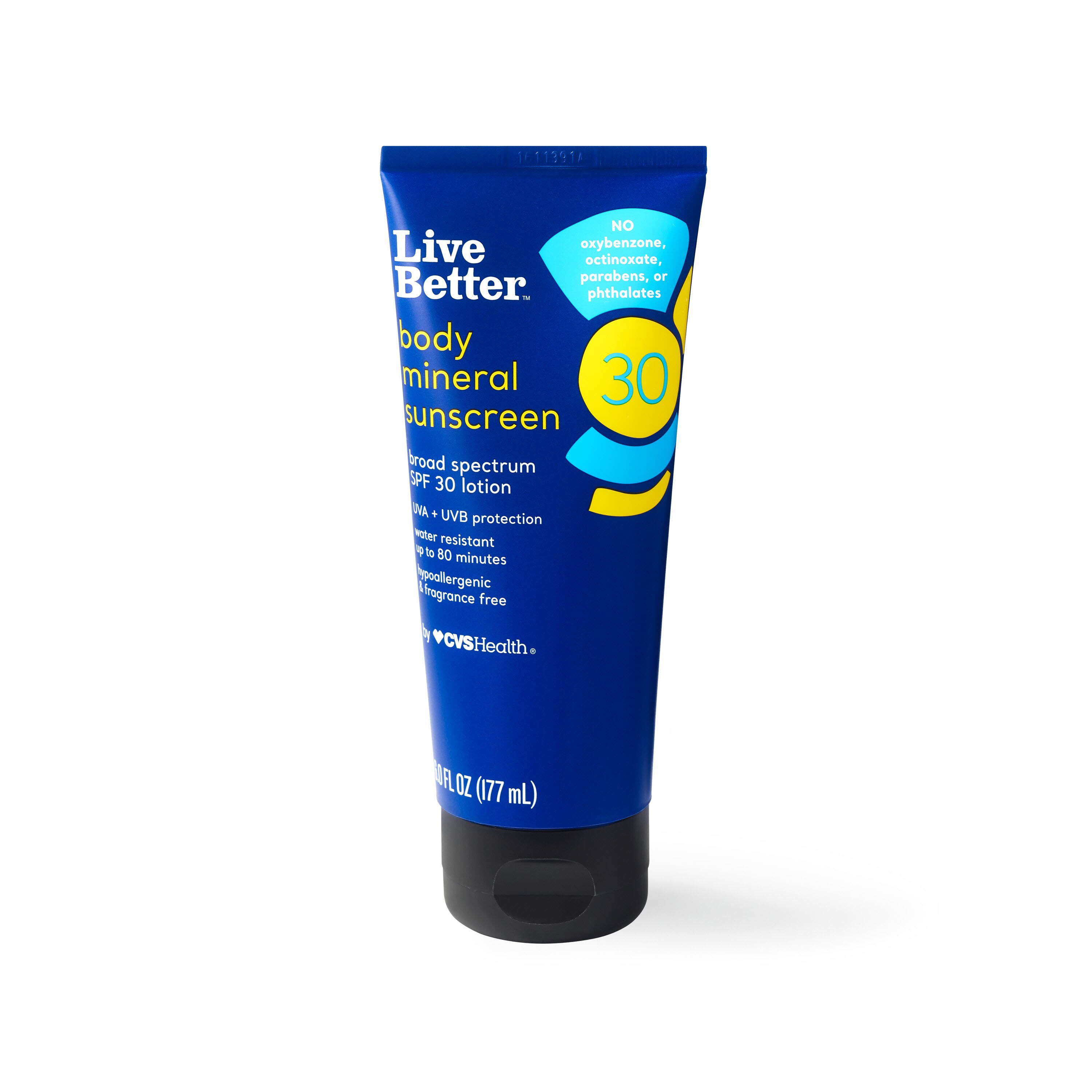 Live Better - Protector solar mineral para el cuerpo, FPS 30, 6 oz