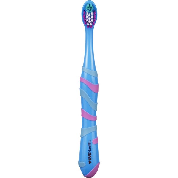 CVS Health Kids Stripe Toothbrush for ages 3-8, Soft Bristle