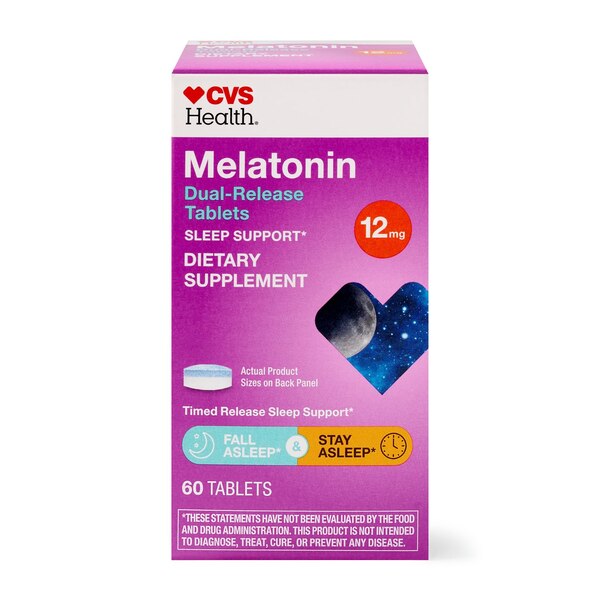 CVS Health Bi-Layer Melatonin 12mg Tablets, 60 CT