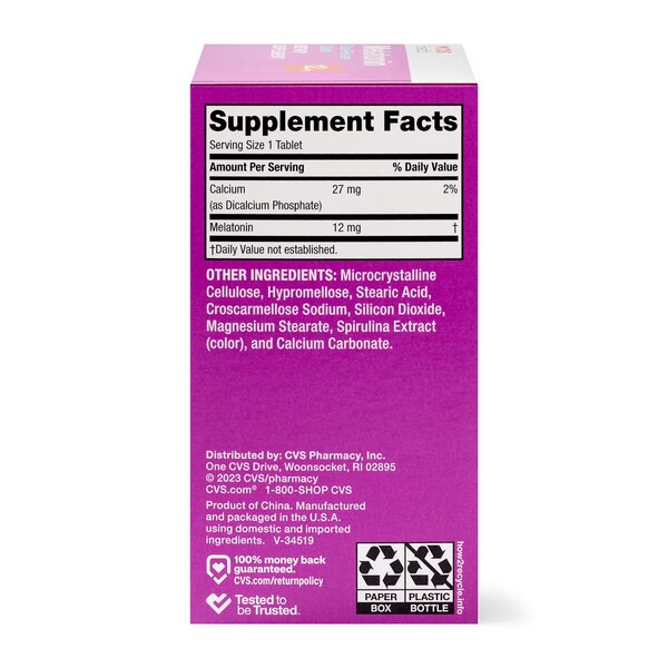 CVS Health Bi-Layer Melatonin 12mg Tablets, 60 CT