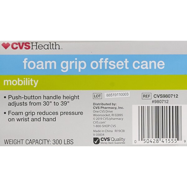 CVS Health Foam Grip Offset Cane