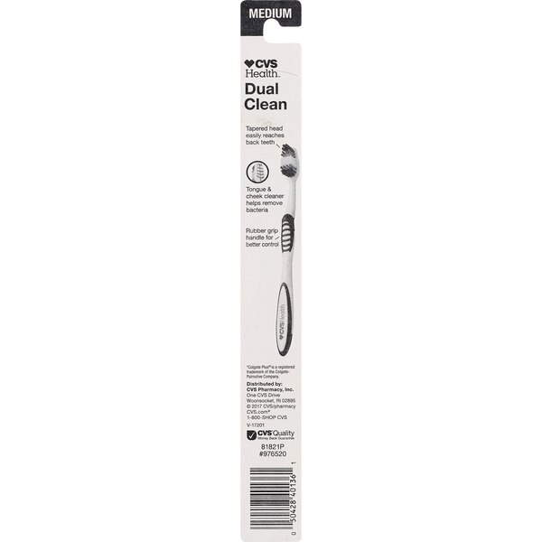 CVS Health Dual Clean Toothbrush, Medium Bristle