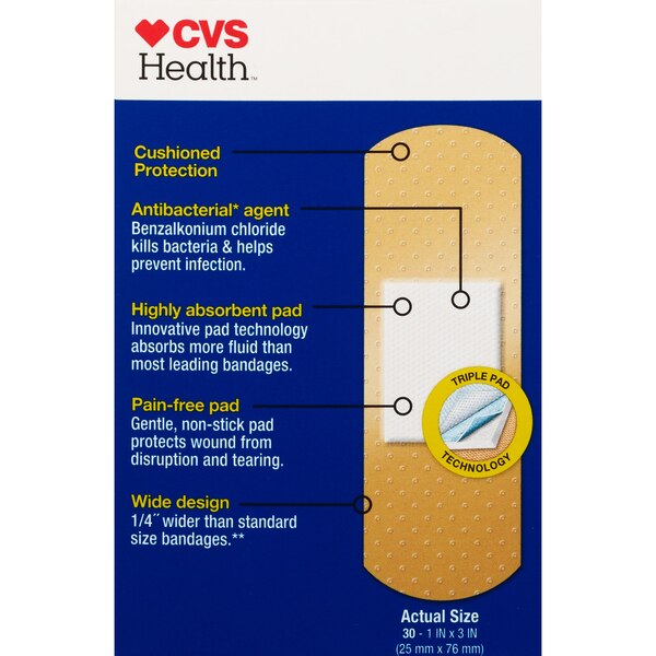 CVS Health Wide Foam Antibacterial Bandages