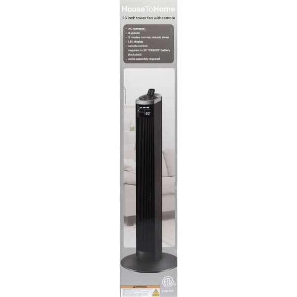 House To Home 36-inch Tower Fan with Remote