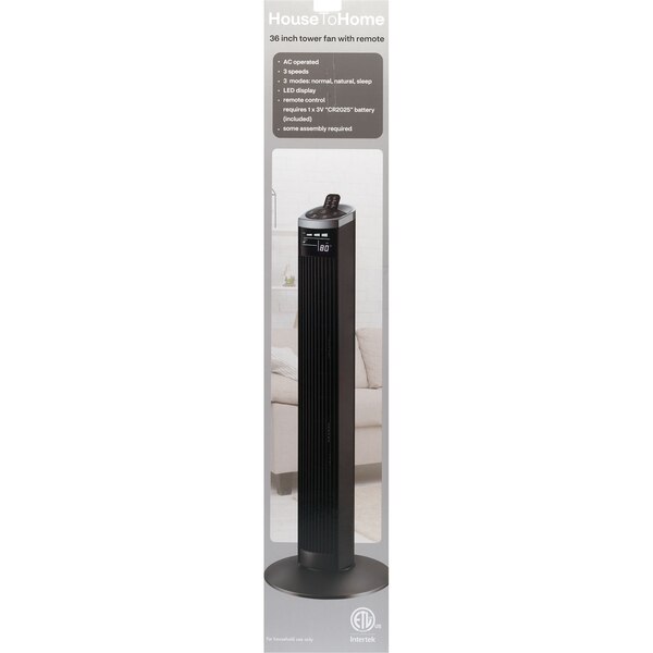 House To Home 36-inch Tower Fan with Remote