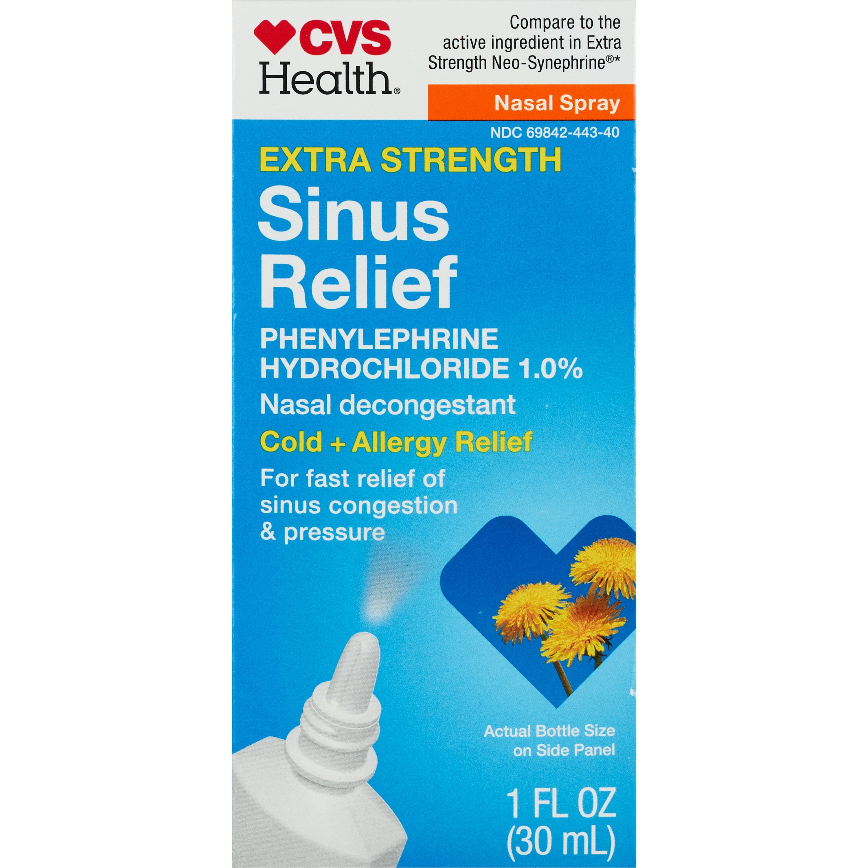 CVS Health Extra Strength Sinus Relief Nasal Spray Phenylephrine 1.0 1 OZ