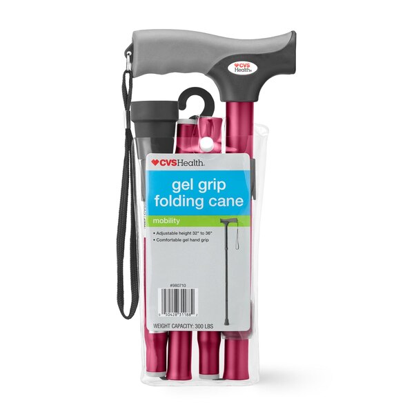 CVS Health - Bastón plegable con empuñadura de gel