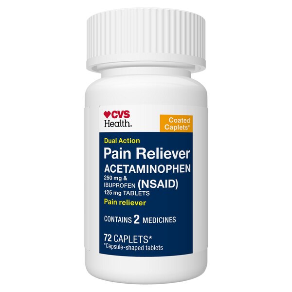 CVS Health Dual-Action Acetaminophen and Ibuprofen Capsules, 72 CT